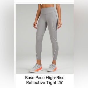 Base Pace High-Rise Reflective Tight 25” Gull Grey